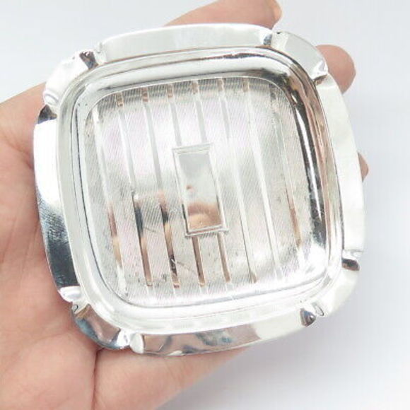 WEBSTER CO. 925 Sterling Silver Antique Art Deco Square Ashtray